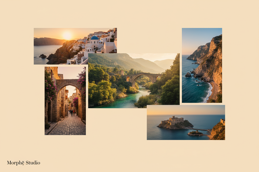 The most cinematic places in Greece as printable wall art — Morphē Studio