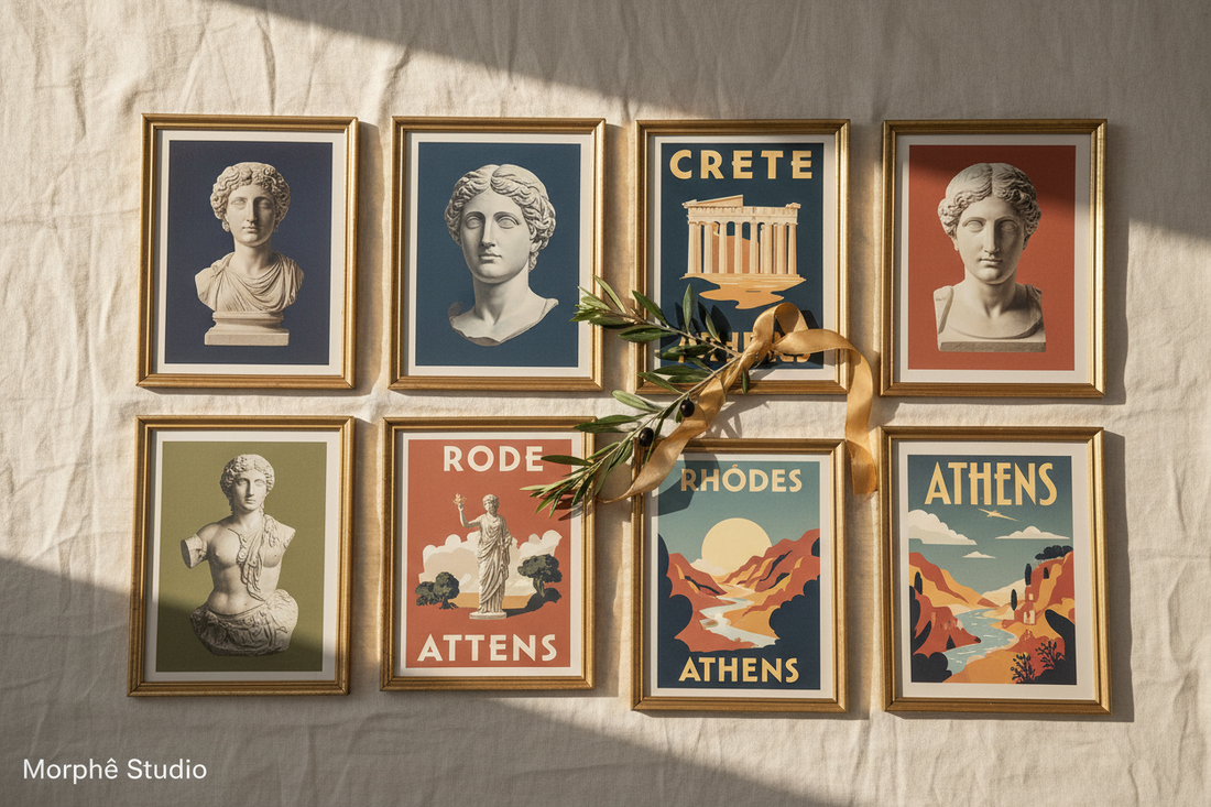 Framed Greek art prints and vintage posters as gifts — Morphē Studio printable wall art
