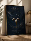 Aries – The First Sign | Celestial Zodiac Wall Art Print | Framed Poster Mockup | Morphē Studio