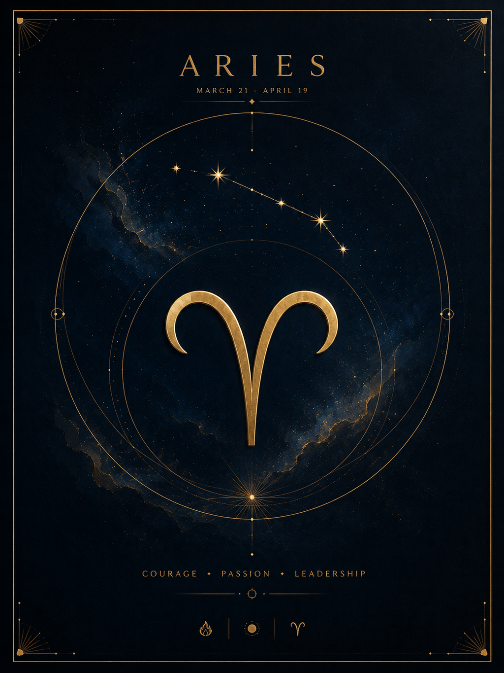 Aries – The First Sign | Celestial Zodiac Digital Print Preview | Astrology Wall Art | Morphē Studio
