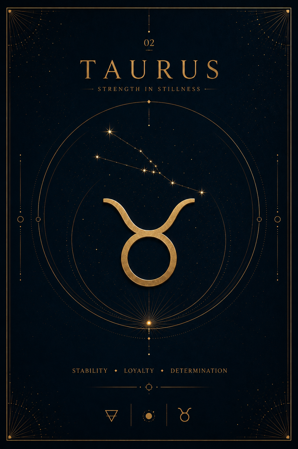 Taurus – Strength in Stillness | Celestial Zodiac Digital Print Preview | Astrology Wall Art | Morphē Studio