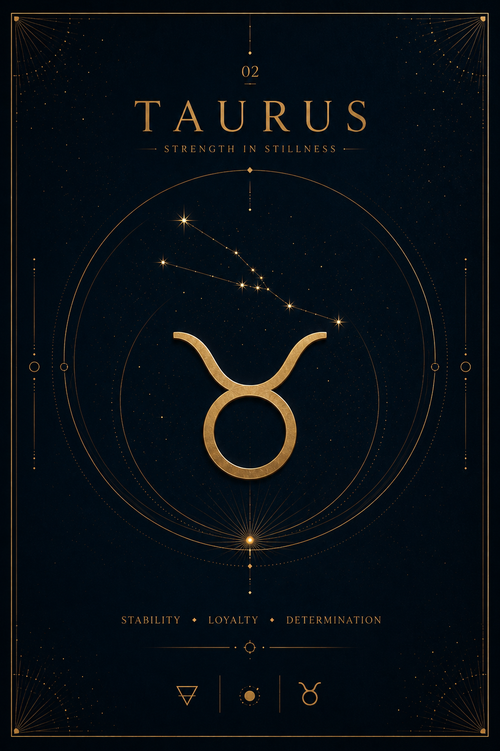 Taurus – Strength in Stillness | Celestial Zodiac Digital Print Preview | Astrology Wall Art | Morphē Studio