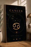 Cancer – Guardian of the Moon | Celestial Zodiac Wall Art Print | Framed Poster Mockup | Morphē Studio