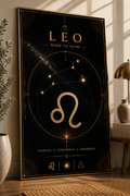 05. Leo – Born to Shine | Celestial Zodiac Wall Art Print | Framed Poster Mockup | Morphē Studio