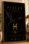 12. Pisces – Dream Beyond Reality | Celestial Zodiac Wall Art Print | Framed Poster Mockup | Morphē Studio