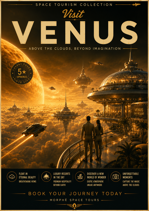 Above the Clouds – Space Tourism Digital Print Preview | Cinematic Wall Art | Morphē Studio