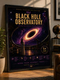 Black Hole Observatory – Cinematic Space Tourism Poster | Framed Wall Art Mockup | Morphē Studio
