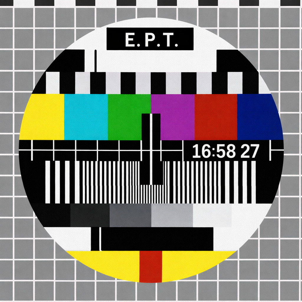 ERT Test Card Greek vintage printable poster - digitally restored high resolution 300 DPI print
