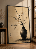 Ink Blossom Japanese Art Print – Framed Wall Art Mockup | Morphē Studio