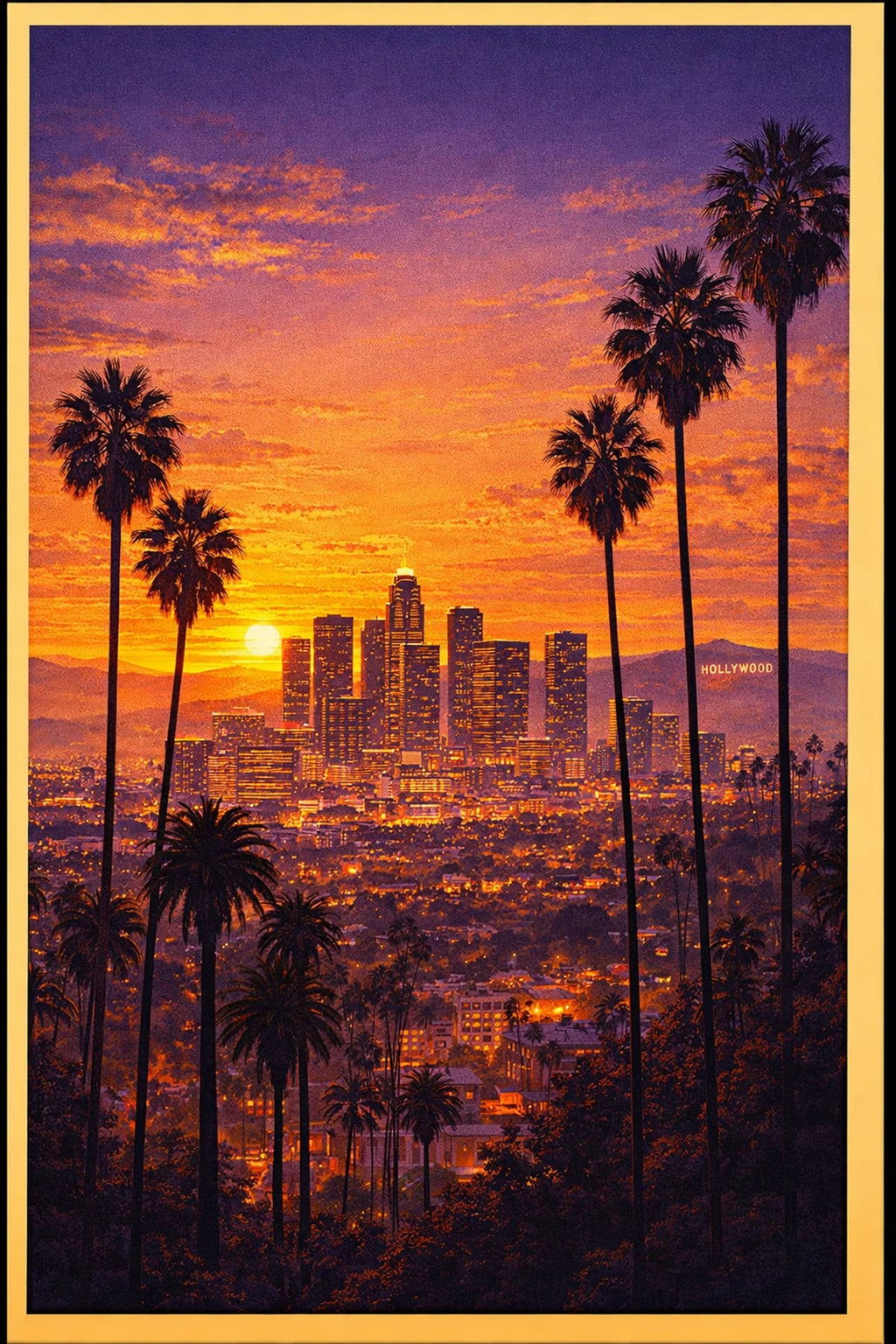 Los Angeles vintage travel poster printable wall art instant download