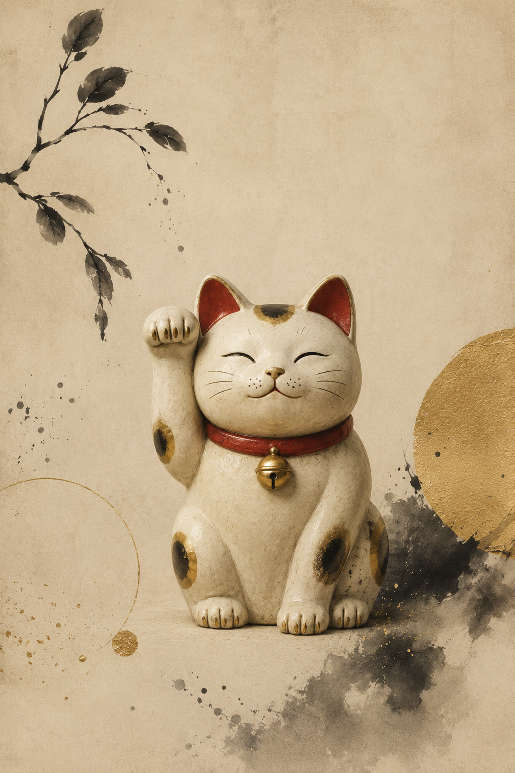 Lucky Cat – Maneki Neko Japanese Art Poster, Printable Wall Art | Morphē Studio