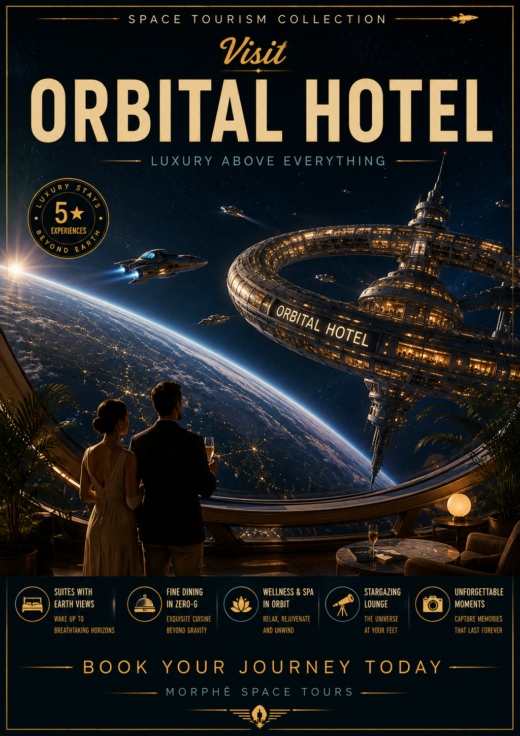 Luxury Above Everything – Space Tourism Digital Print Preview | Cinematic Wall Art | Morphē Studio