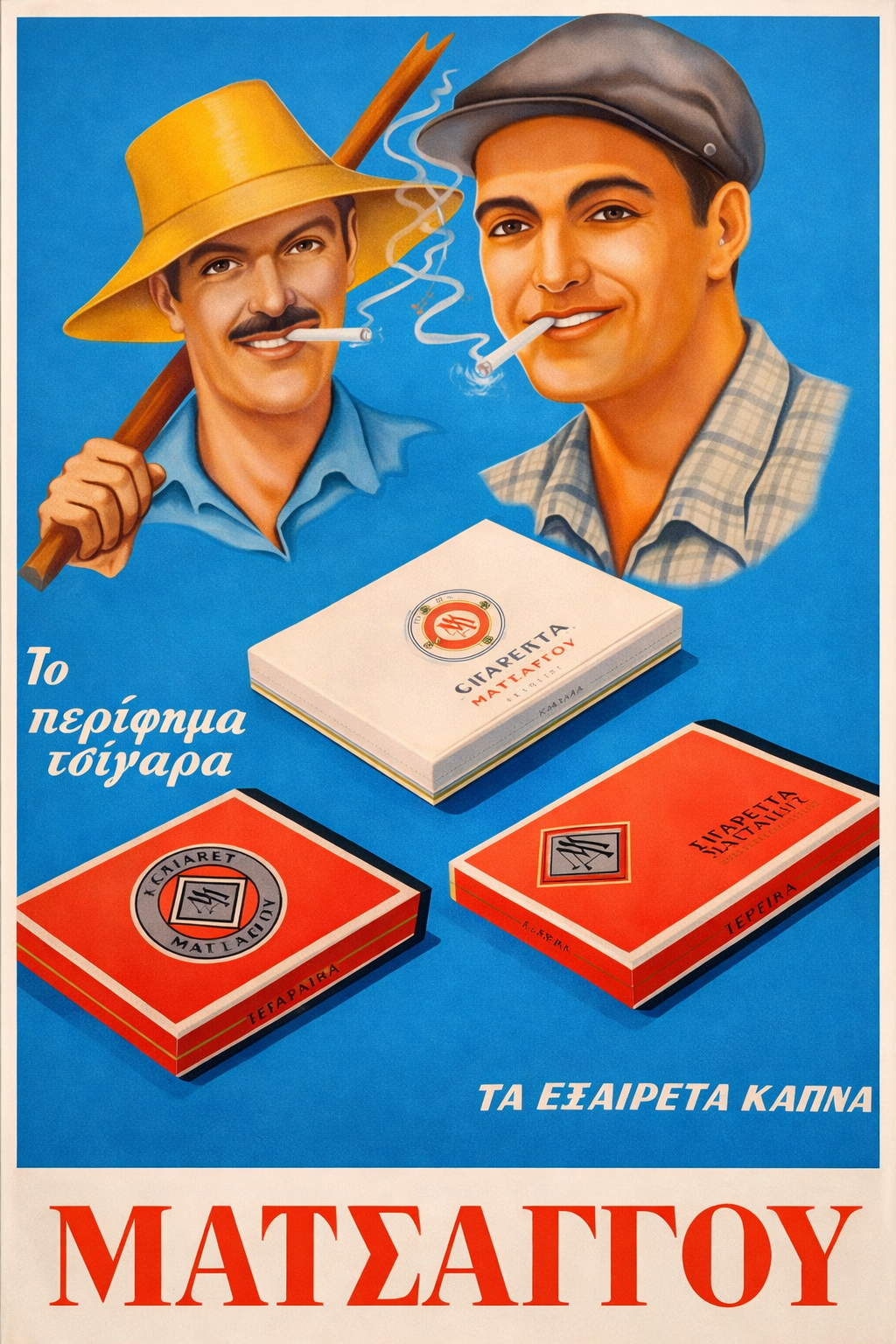 Matsaggou cigarettes Greek vintage advertisement retro print instant download