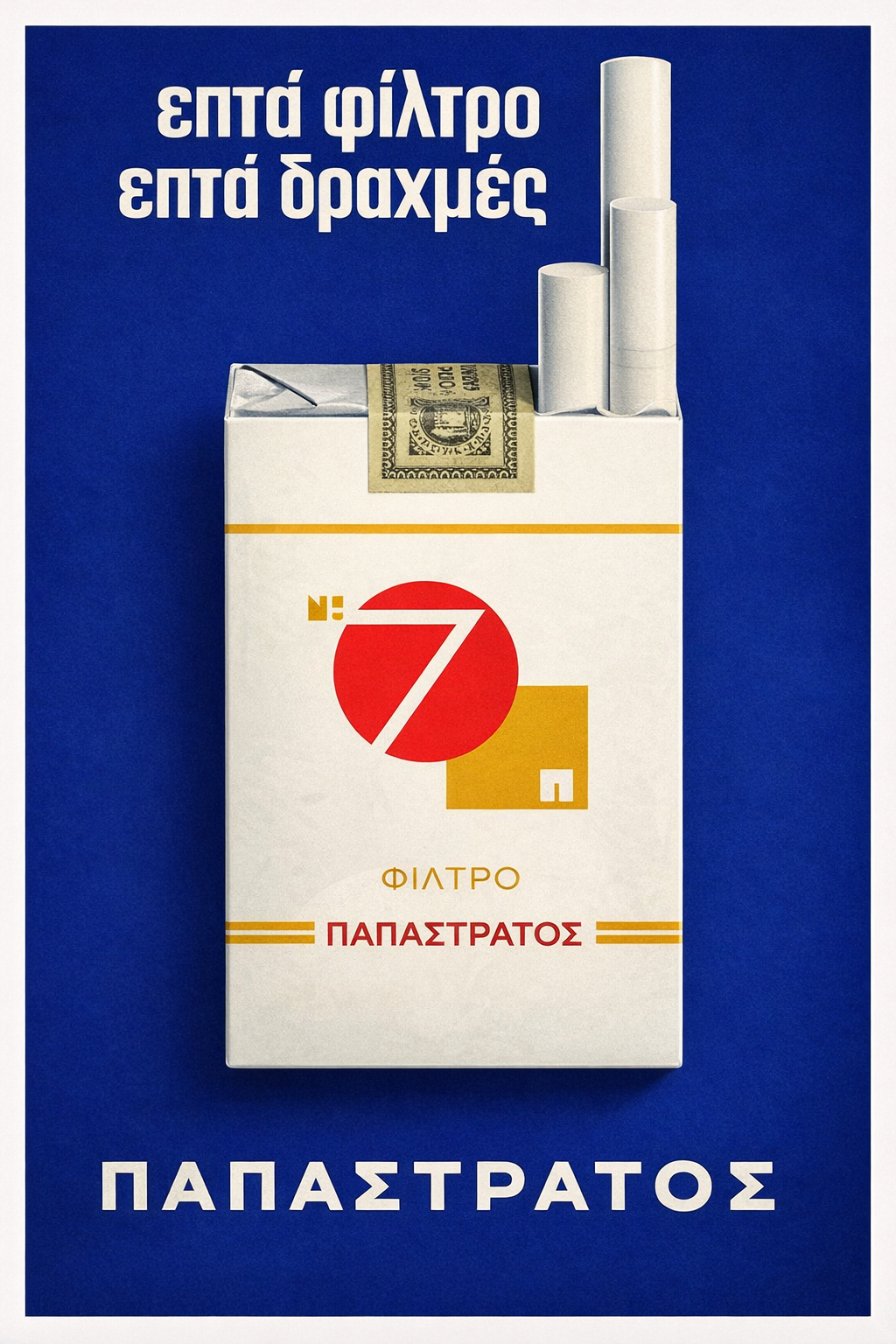 Papastratos EFTA Cigarettes Greek vintage ad printable poster - digitally restored high resolution 300 DPI print
