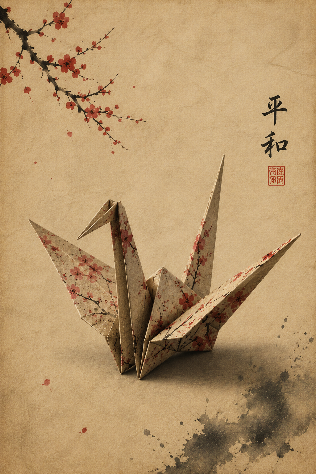 Paper Crane – Japanese Origami Crane Art Poster, Printable Wall Art | Morphē Studio