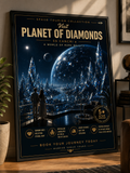 Planet of Diamonds – Cinematic Space Tourism Poster | Framed Wall Art Mockup | Morphē Studio