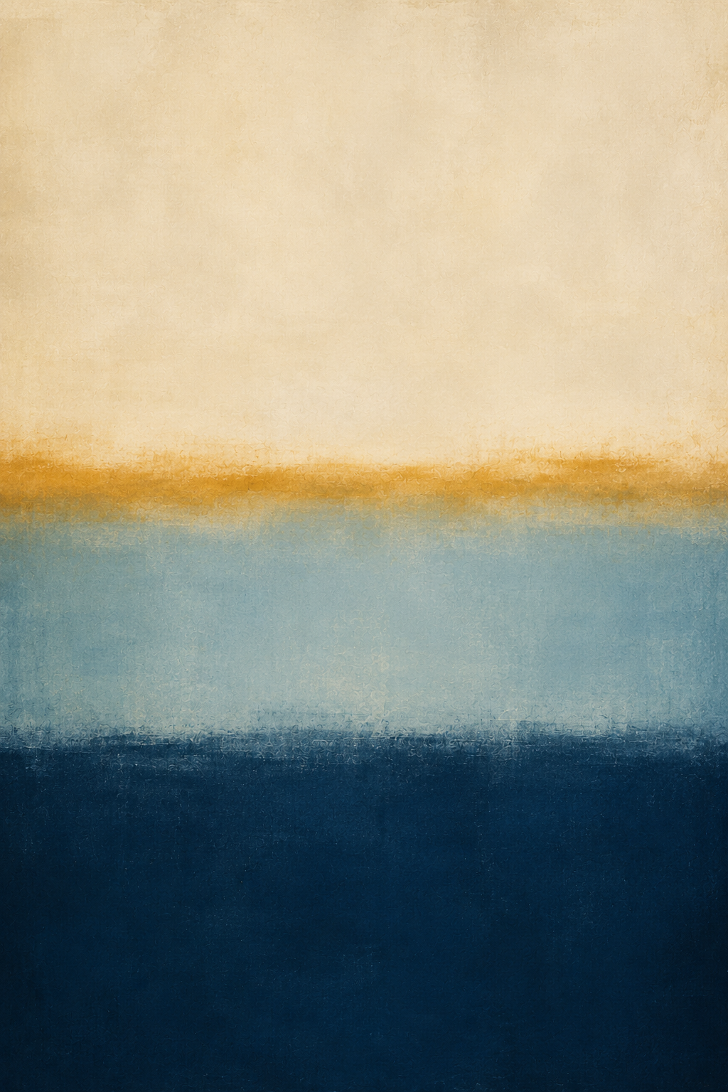 Silent Horizon | Printable Abstract Wall Art | Morphē Studio — warm cream and golden amber horizon dissolving into powder blue and deep navy layers, Rothko-inspired colour field abstract art