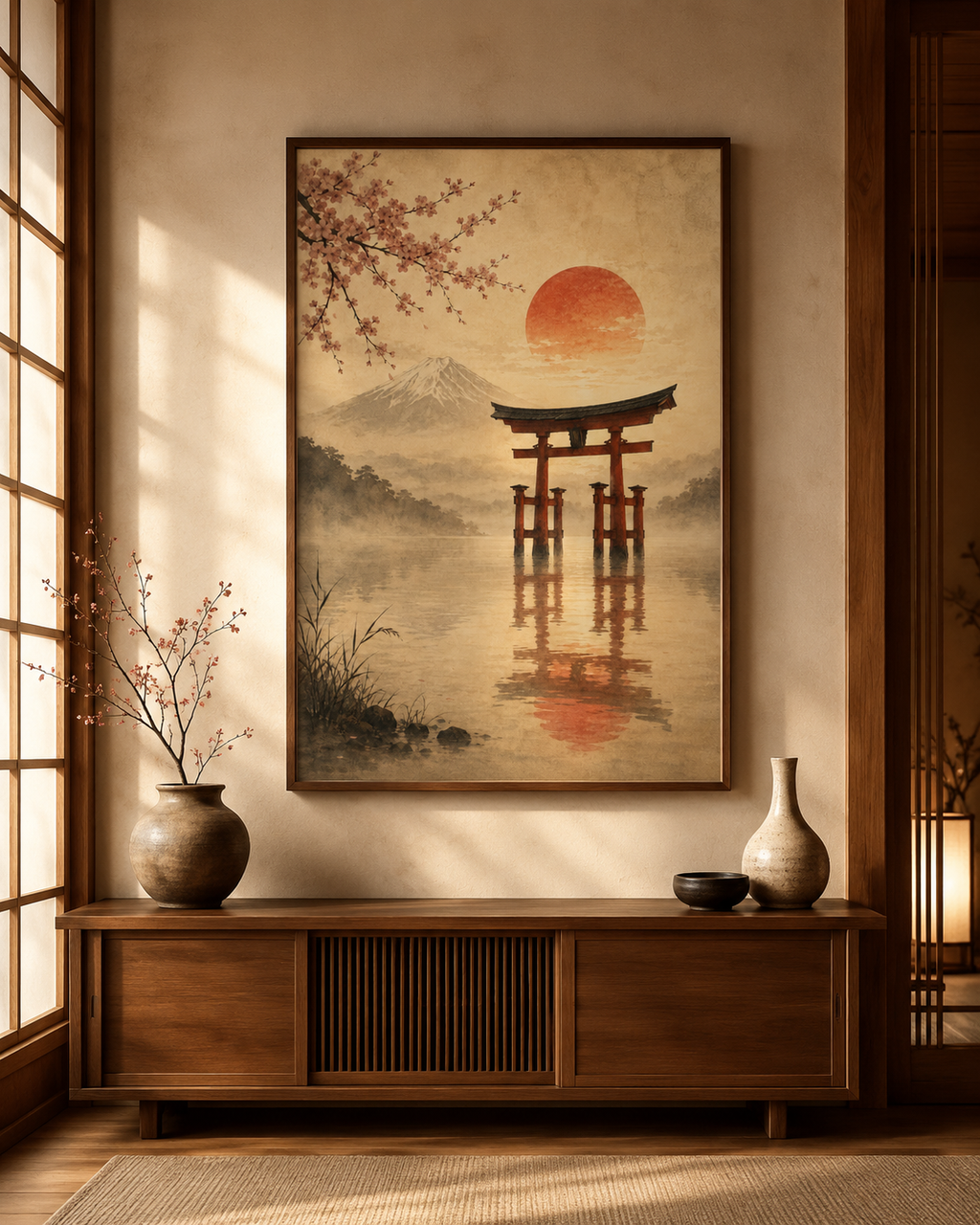 Silent Torii Japanese Art Print – Framed Wall Art Mockup | Morphē Studio