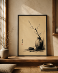 Sumi Bloom Japanese Art Print – Framed Wall Art Mockup | Morphē Studio