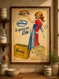 VITAM Margarine Greek vintage ad poster mockup – printable retro wall art, high-resolution 300 DPI instant download


