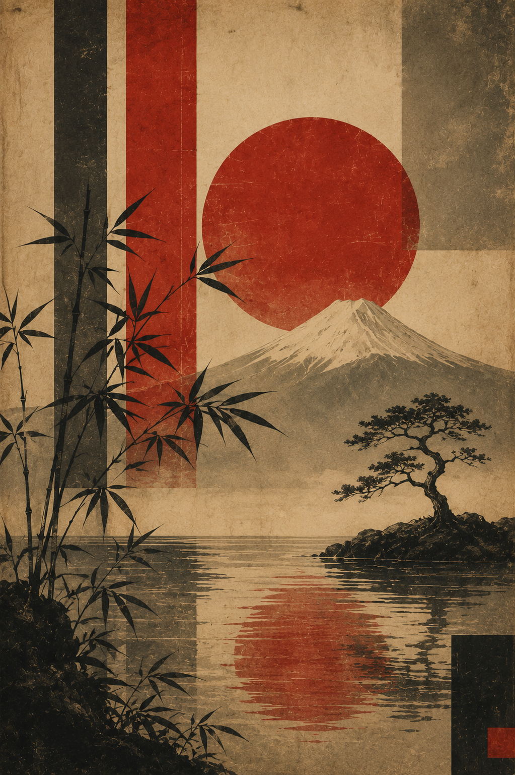 Washi Horizon – Japanese Washi Paper Art Poster, Printable Wall Art | Morphē Studio

