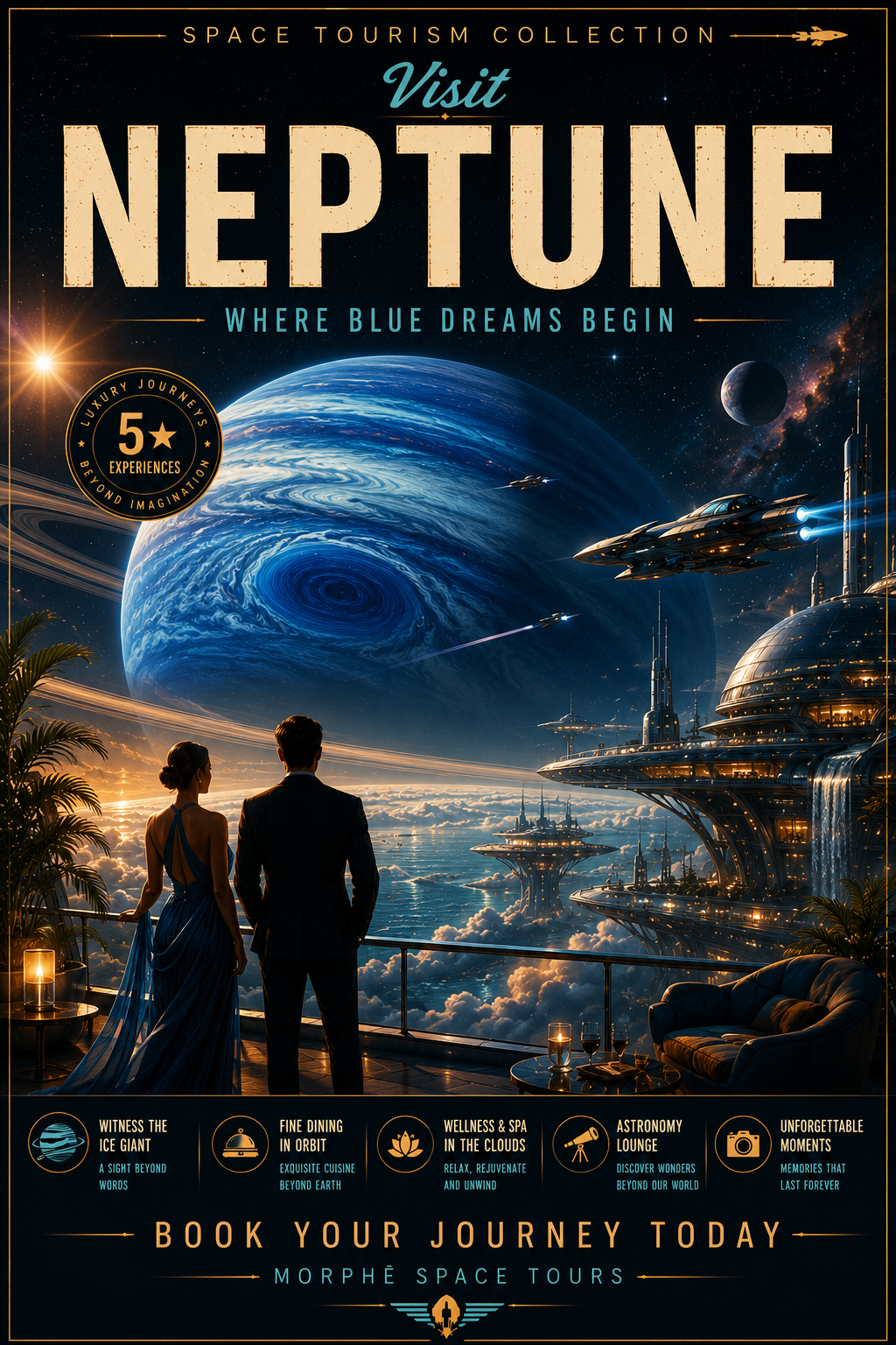 Where Blue Dreams Begin – Space Tourism Digital Print Preview | Cinematic Wall Art | Morphē Studio