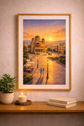 Agrinio vintage Greek city poster wall art instant download