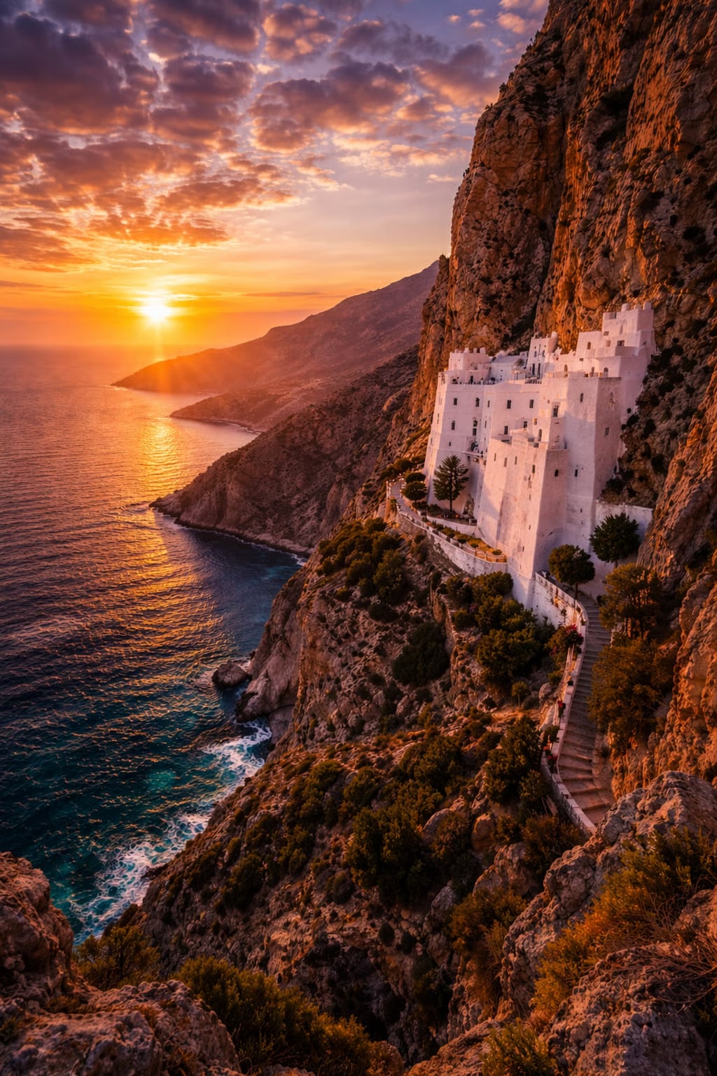 Amorgos cinematic poster Greek island wall art instant download