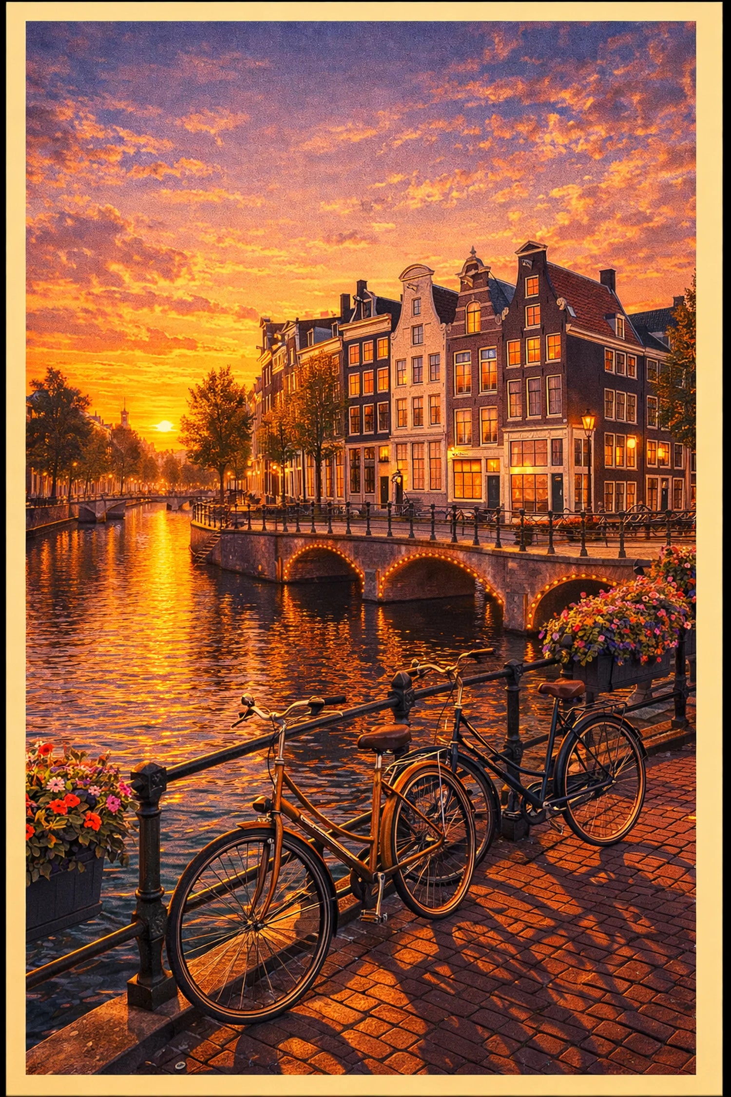 Amsterdam vintage travel poster printable wall art instant download