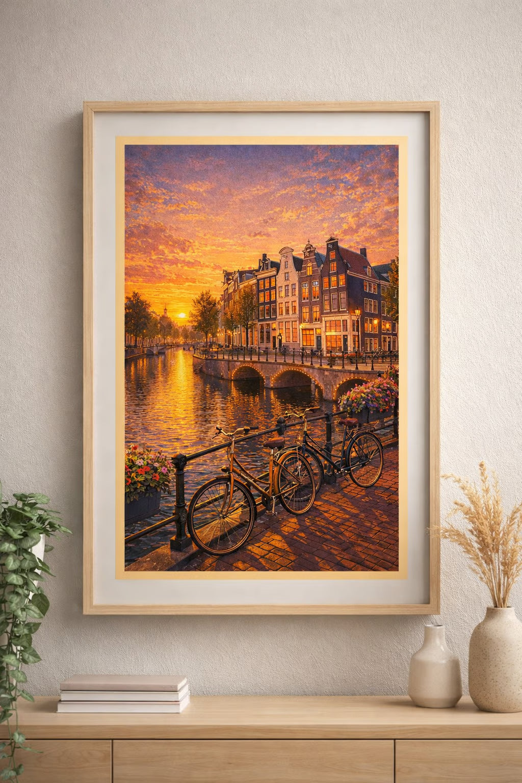 Amsterdam vintage travel poster printable wall art instant download