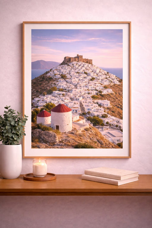 Astypalaia cinematic poster Greek island wall art instant download
