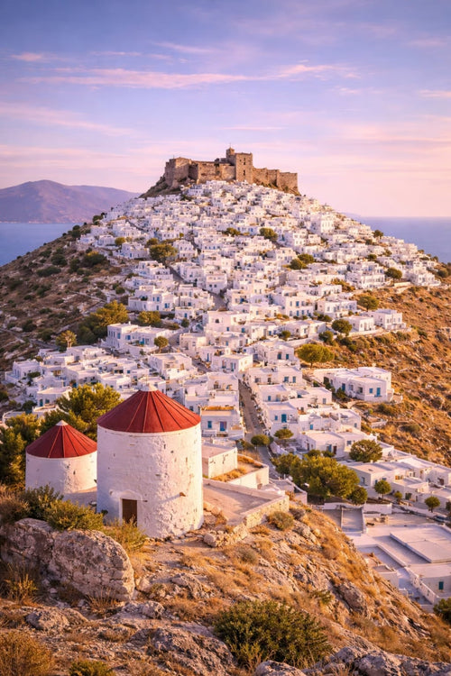 Astypalaia cinematic poster Greek island wall art instant download