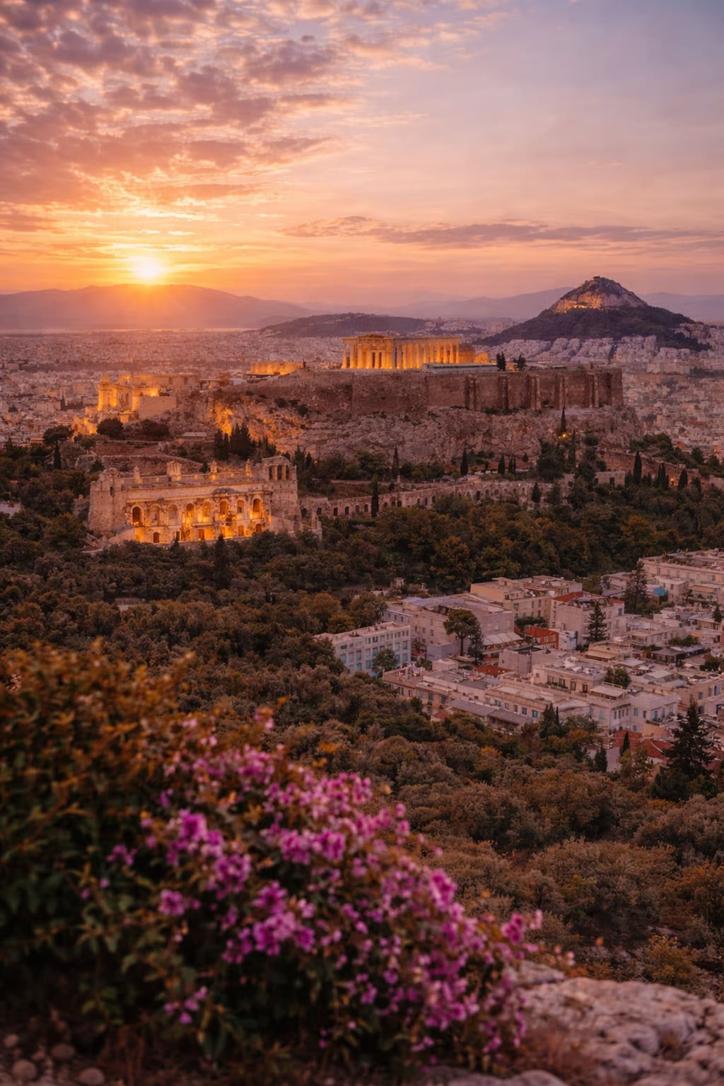 Athens Acropolis cinematic poster preview – travel wall decor digital download