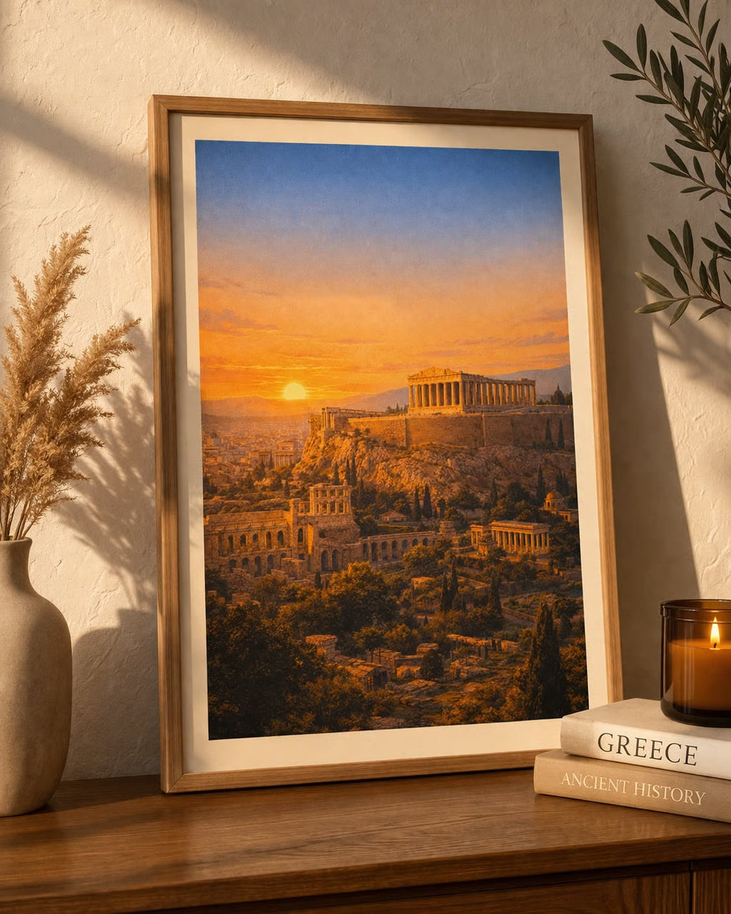 Athens vintage travel poster Greek city wall art instant download