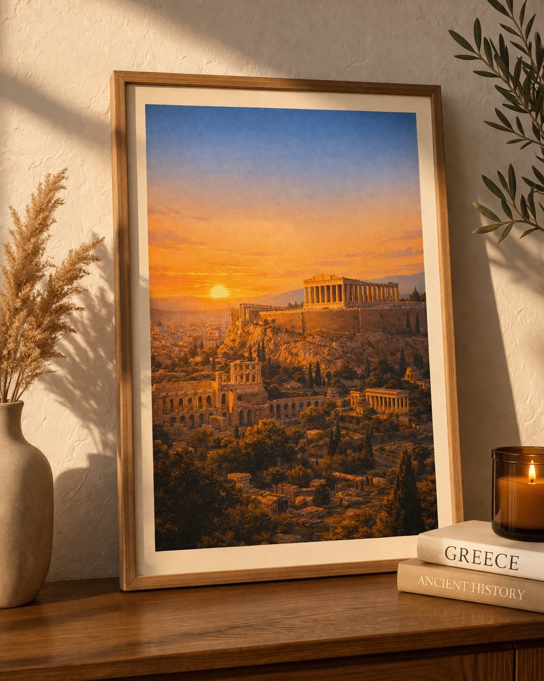 Athens vintage travel poster Greek city wall art instant download