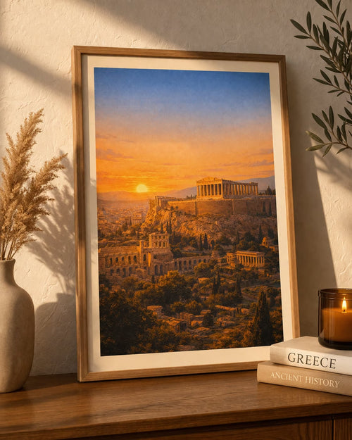 Athens vintage travel poster Greek city wall art instant download