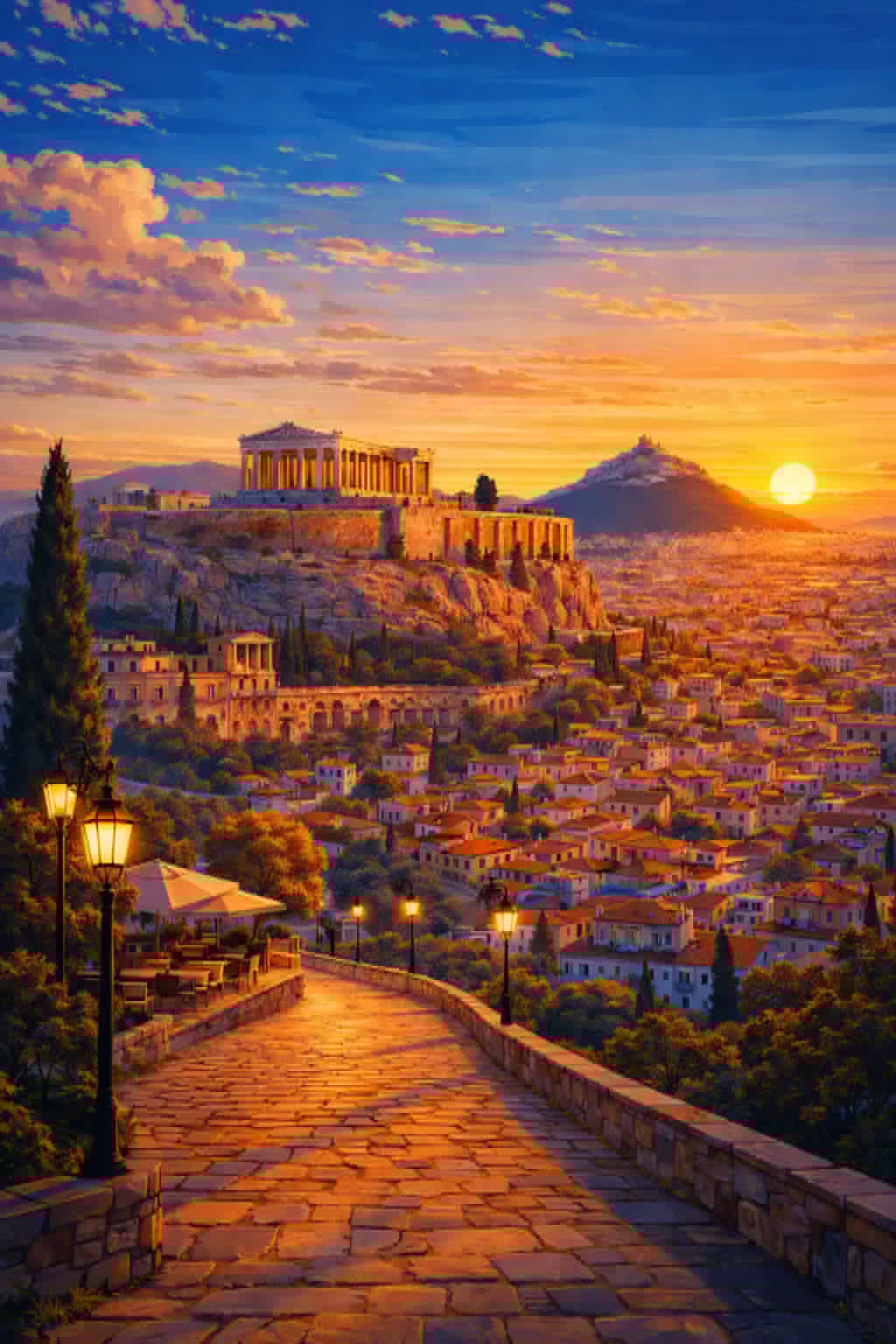 Athens vintage Greek city poster wall art instant download