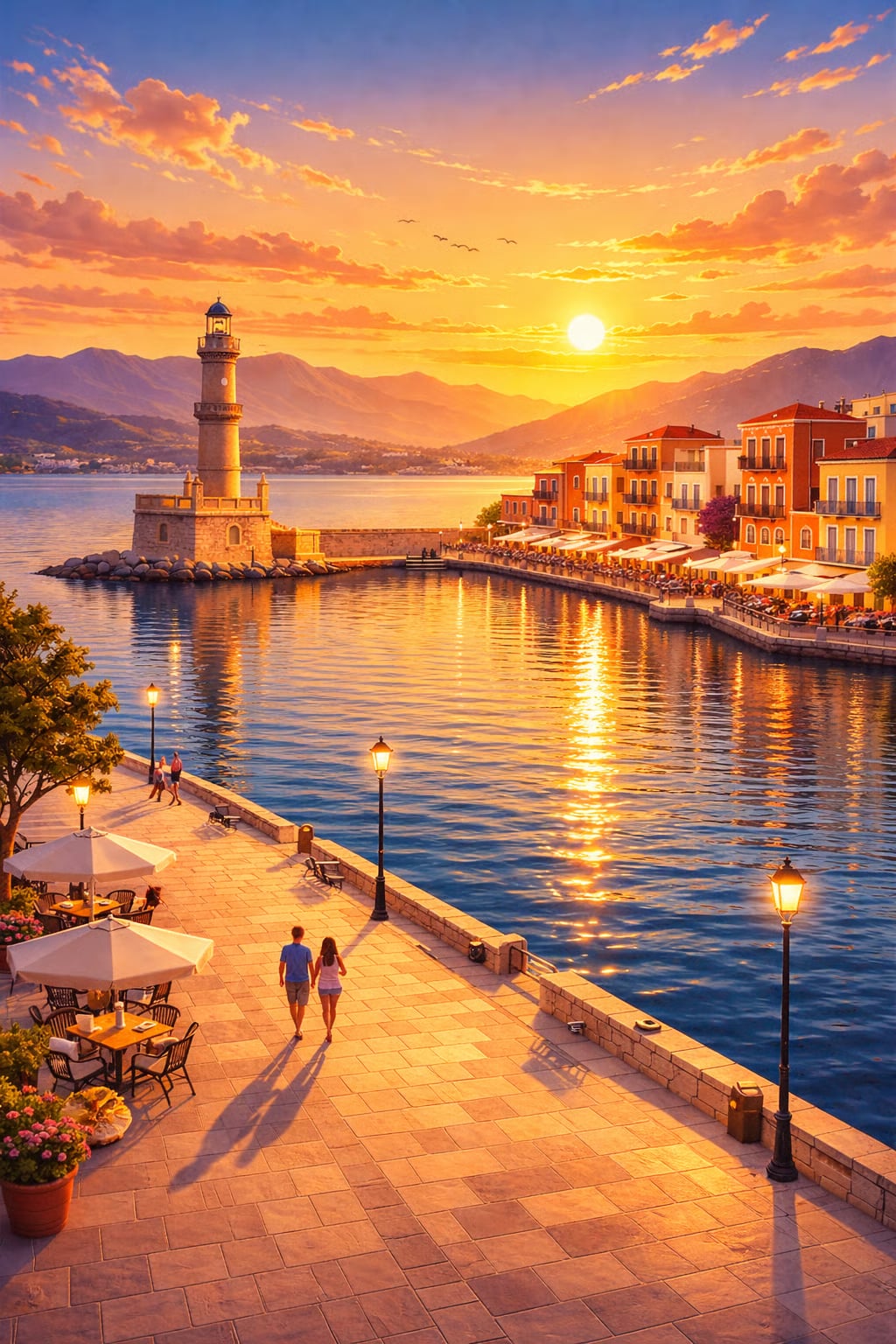 Chania vintage Greek city poster wall art instant download