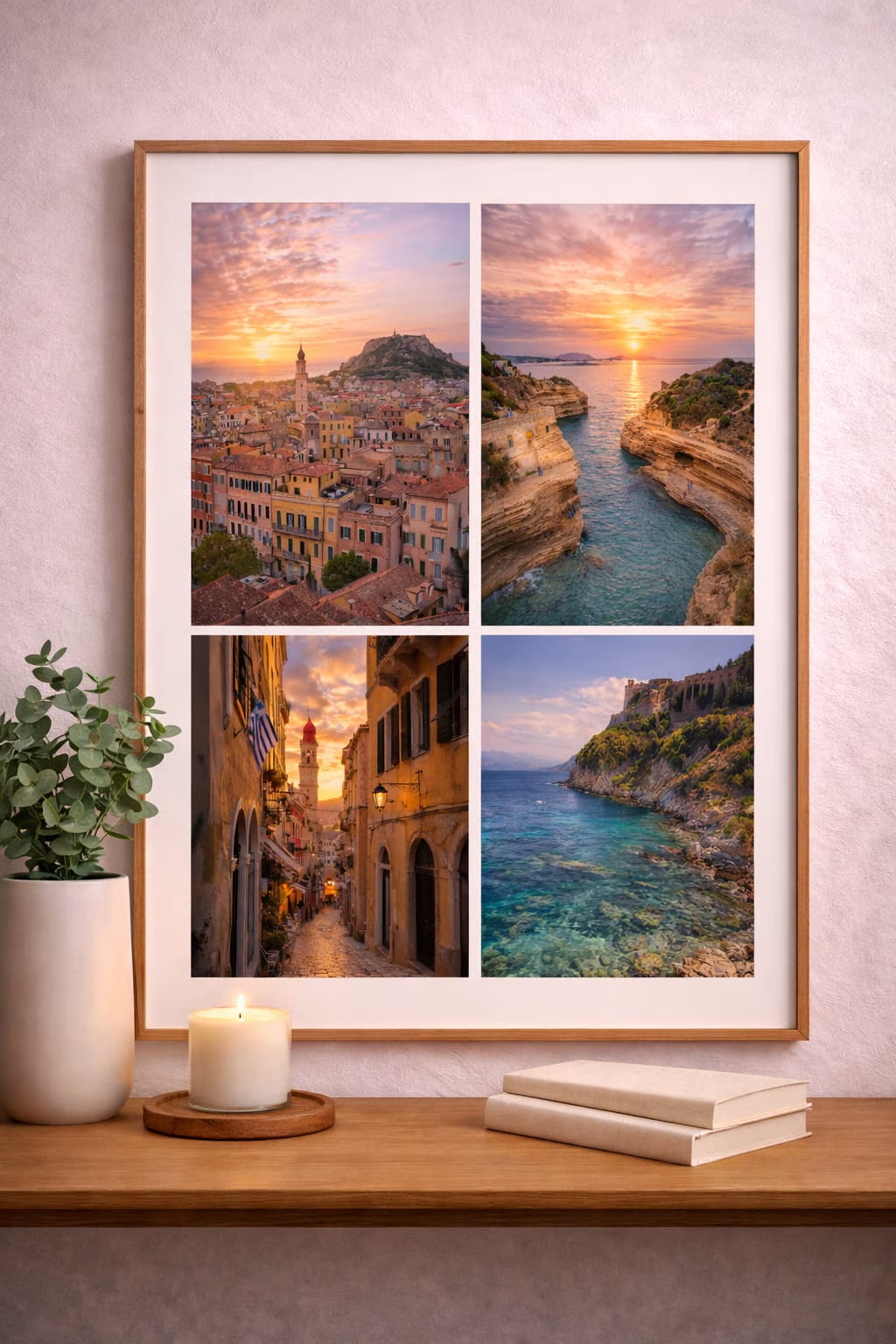 Corfu cinematic poster Greek island wall art instant download