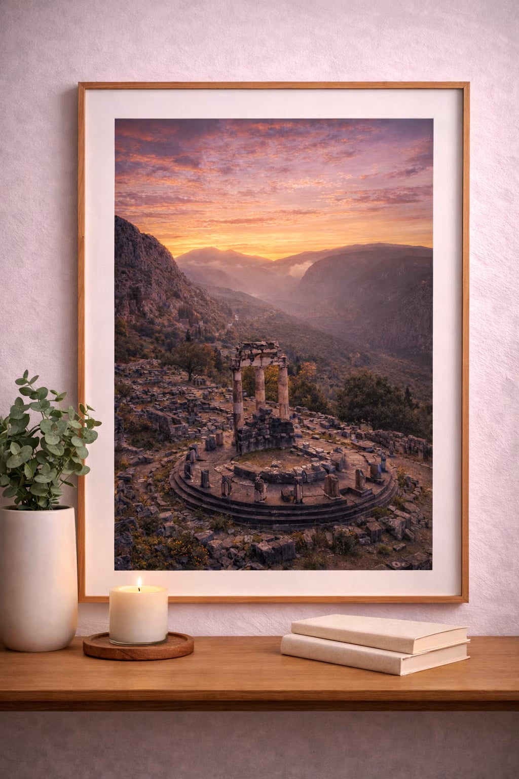 Delphi cinematic poster Greek landmark wall art instant download