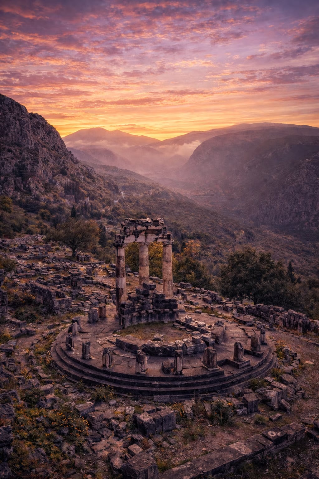Delphi cinematic poster Greek landmark wall art instant download