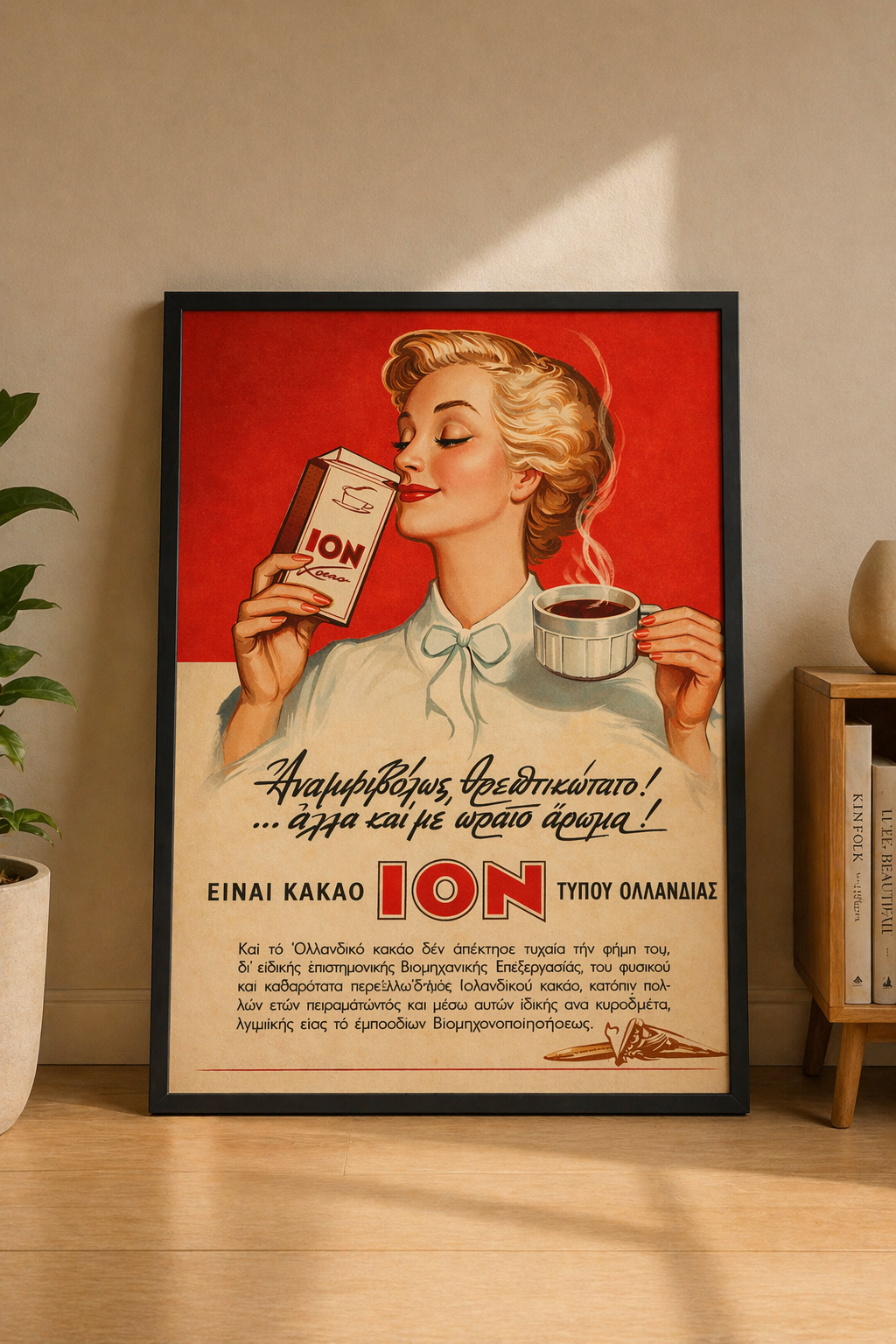 ION Chocolate Bar 1950s Greek Retro Advertisement Print Downloadable Wall Art