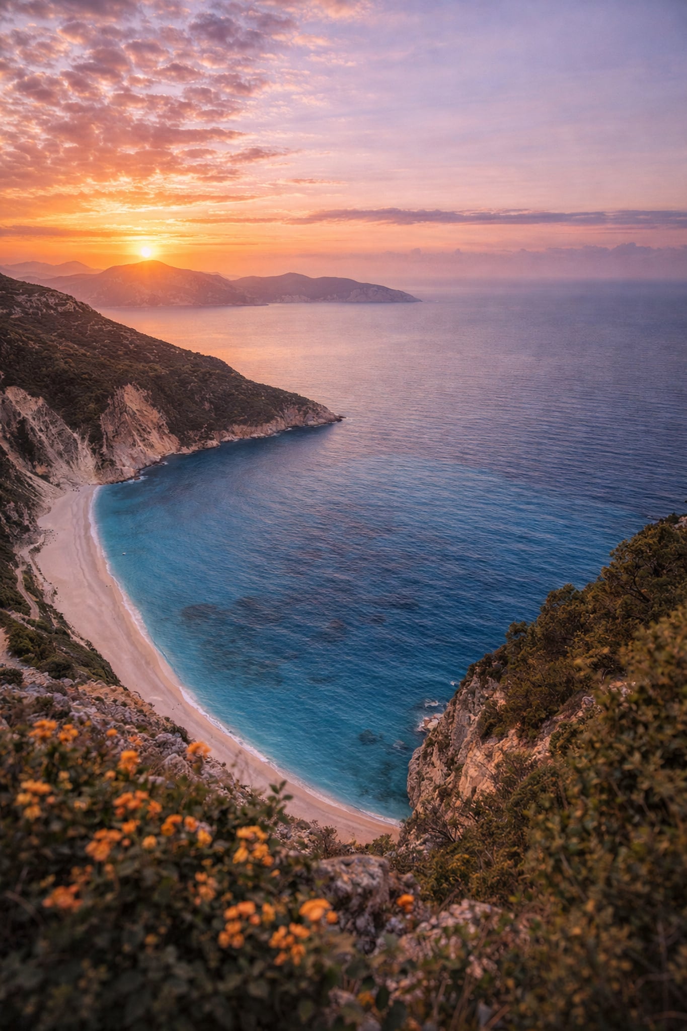 Kefalonia Greece poster print – printable wall art with dramatic cliffs and crystal clear Ionian sea