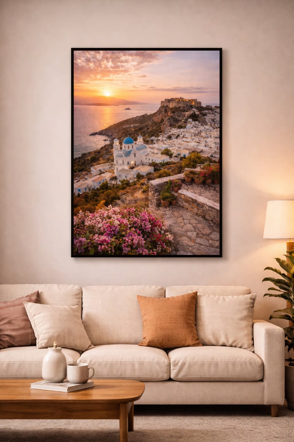 Kithira cinematic poster mockup – printable Greek island wall art, high-resolution 300 DPI instant download

