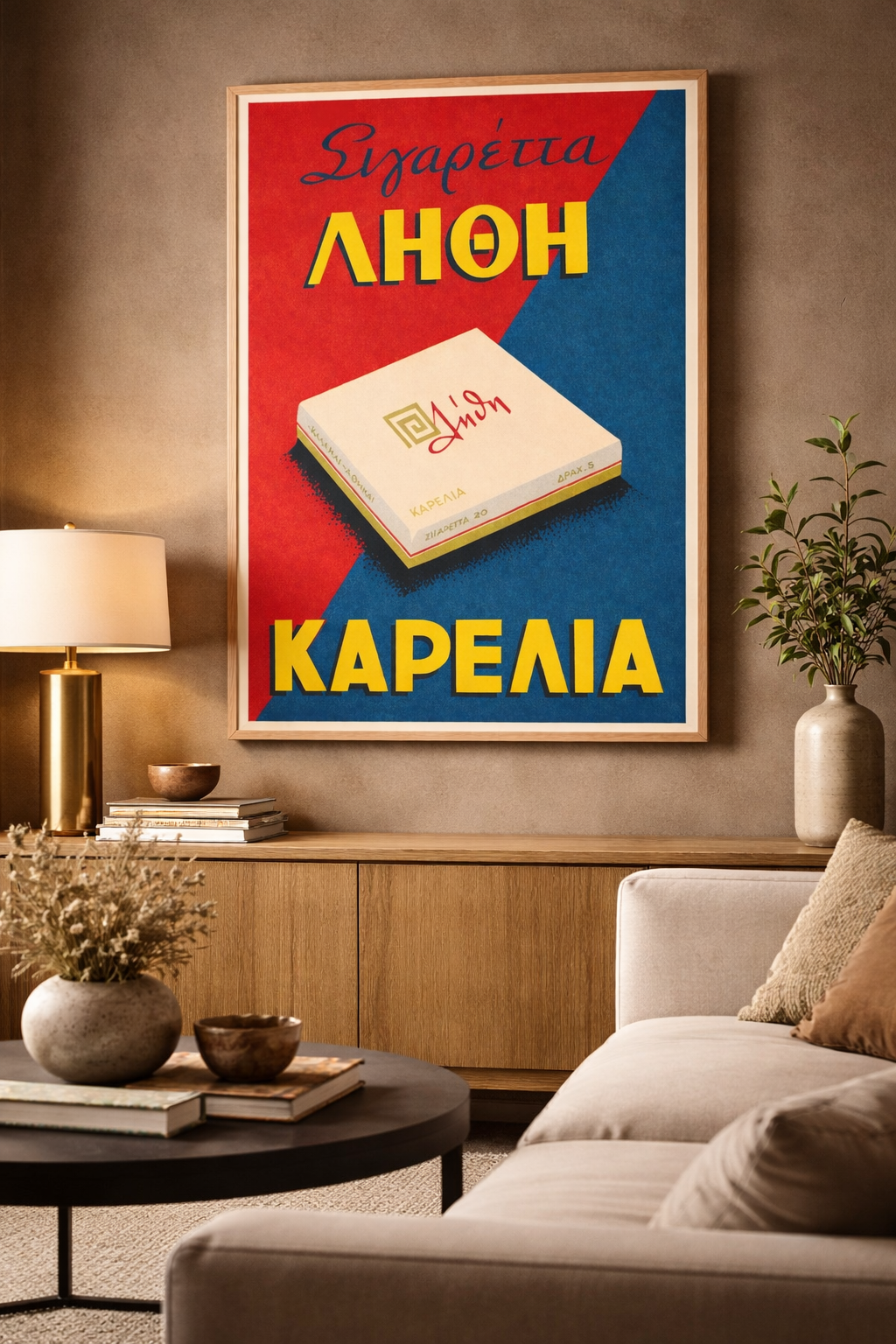 LITHI Karelias Cigarettes vintage Greek advertisement poster retro wall art instant download