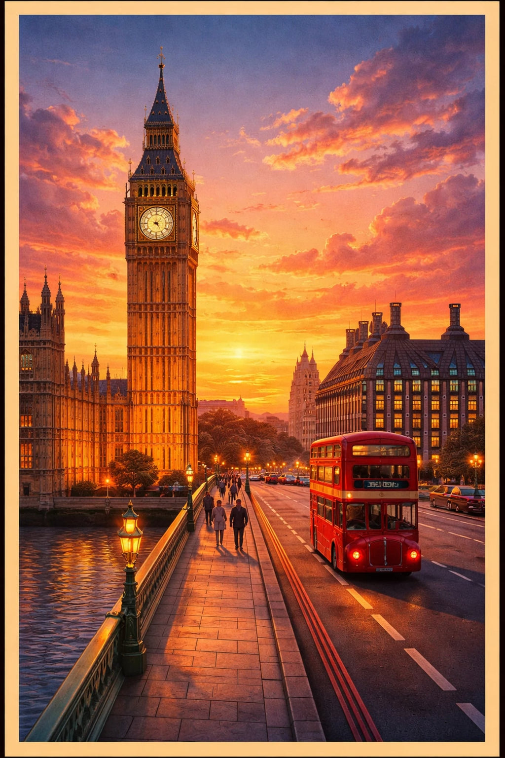 London vintage travel poster printable wall art instant download