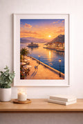 Nafplio vintage Greek city poster wall art instant download