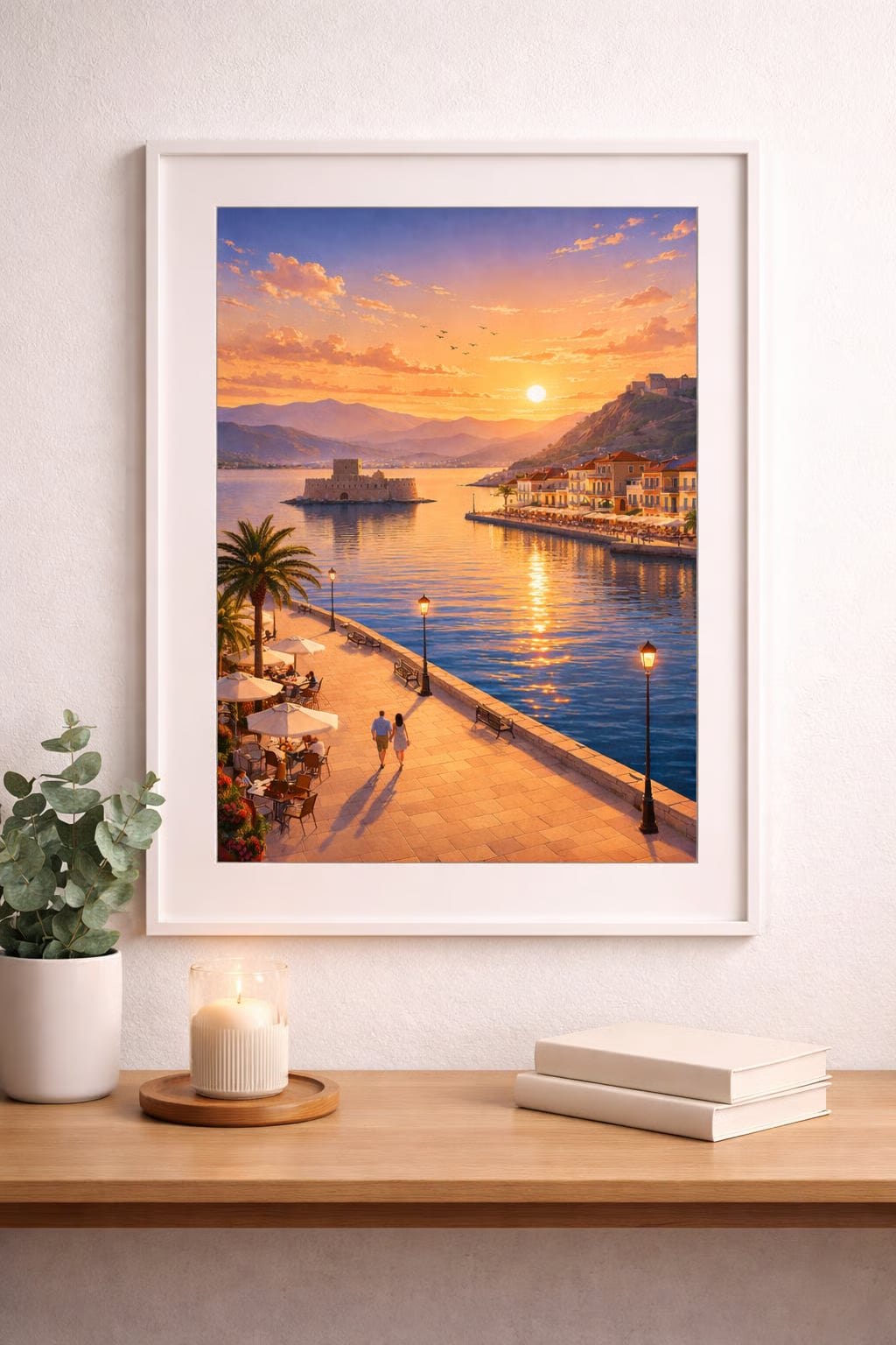 Nafplio vintage Greek city poster wall art instant download