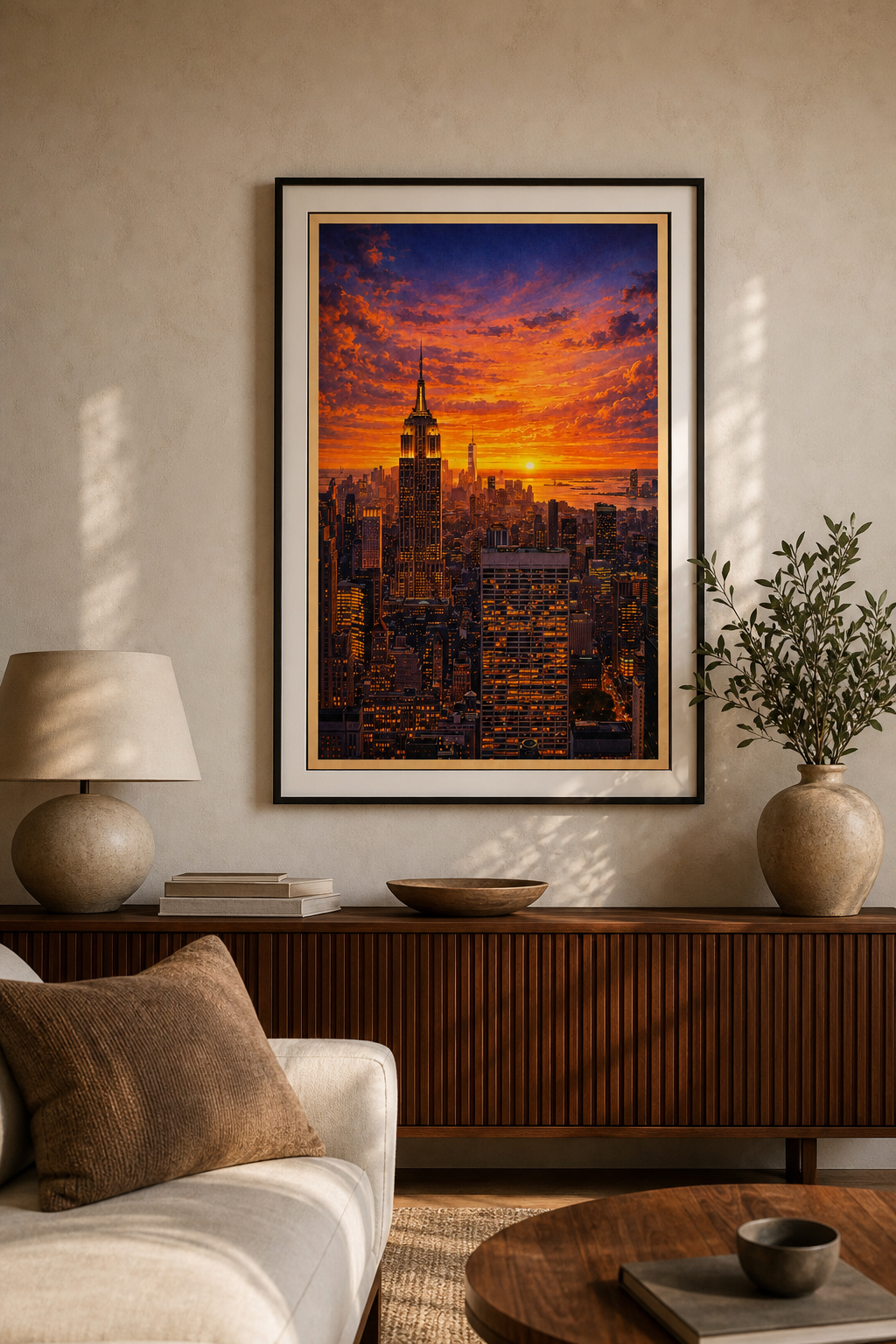 New York City vintage poster mockup – printable NYC retro wall art, high-resolution 300 DPI instant download

