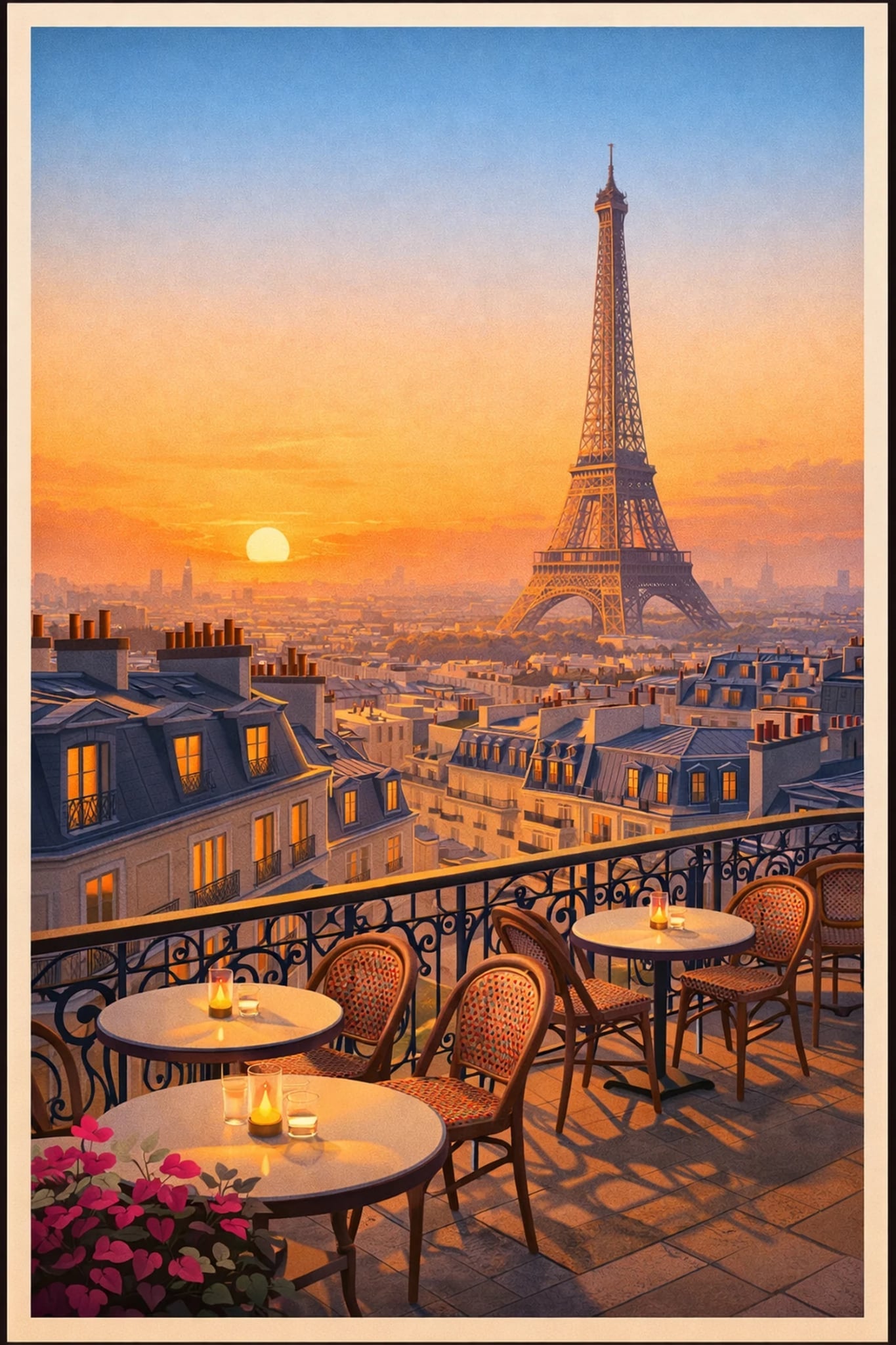 Paris vintage travel poster printable wall art instant download